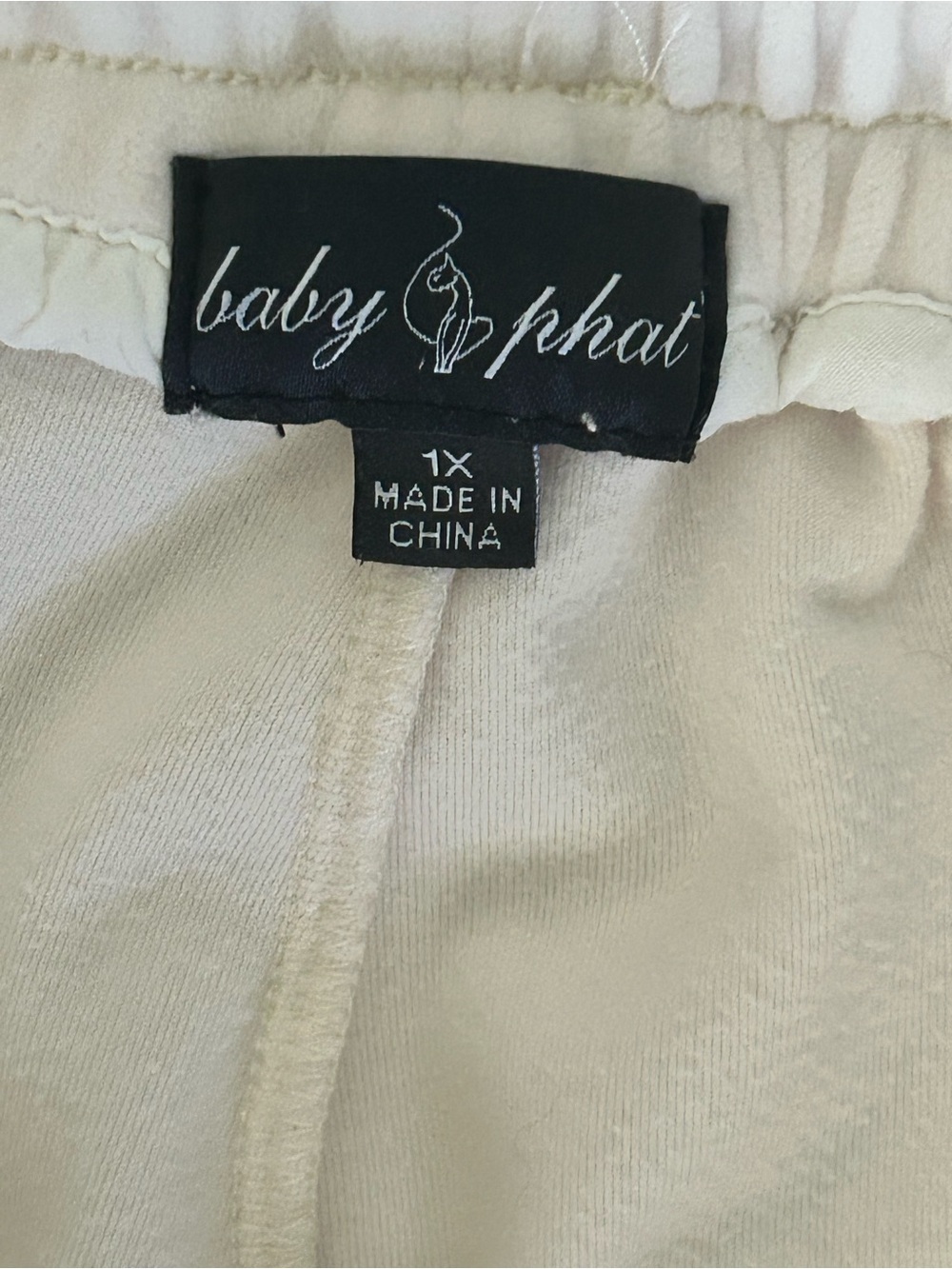 Baby Phat Heritage Velour Tracksuit Set Cream Burgundy Maroon Hoodie Pants 1X - Picture 10 of 14
